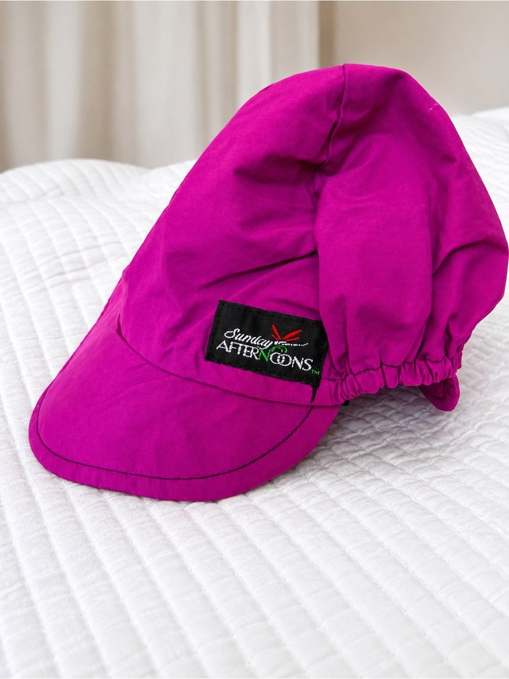Vintage Sunday Afternoons Kids Magenta Wide-Brim Sun Hat | Size M